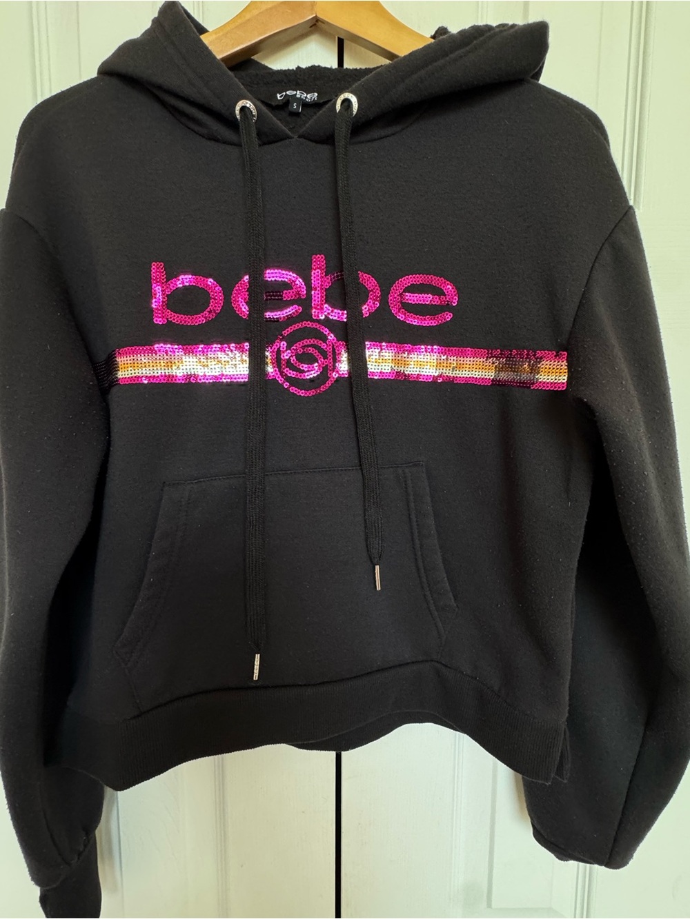 Bebe Sport Sequin Pullover Hoodie